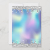 Glitzer Drop Diamonds Eiffelturm Quinceanera Einladung (Rückseite)