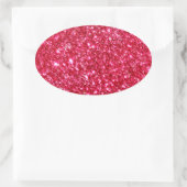 Glitzer-Druck in scharfrosa Fuchsienfarben Ovaler Aufkleber (Tasche)