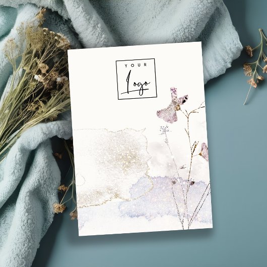 Glitzer Druckgepresste Blume Blank Logo Juwelier D Visitenkarte