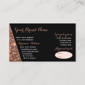 Glitzer Dunkle Rose Gold Visitenkarte (Rückseite)