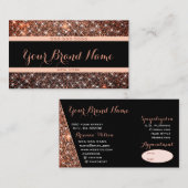 Glitzer Dunkle Rose Gold Visitenkarte (Vorne/Hinten)