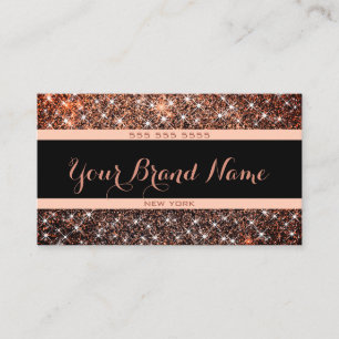 Glitzer Dunkle Rose Gold Visitenkarte
