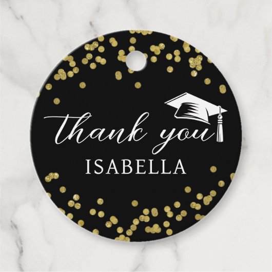 Glitzer Dust Confetti Abschluss Vielen Dank Geschenkanhänger (Vorderseite)