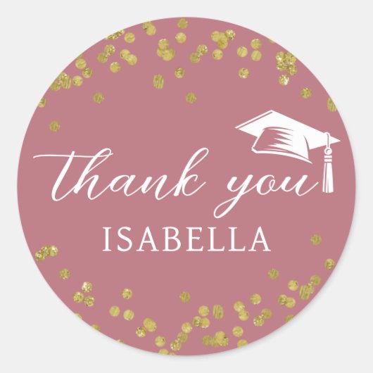 Glitzer Dust Confetti Abschluss Vielen Dank Runder Aufkleber (Vorderseite)