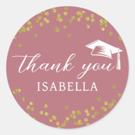 Glitzer Dust Confetti Abschluss Vielen Dank Runder Aufkleber