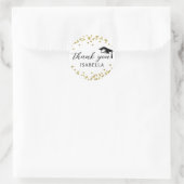 Glitzer Dust Confetti Abschluss Vielen Dank Runder Aufkleber (Tasche)