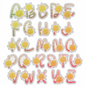 Glitzer Earthy Floral Monogram A to Z Letters Aufkleber (Vorderseite)