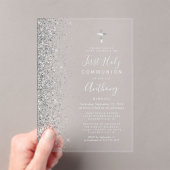 Glitzer Edge Silver Text First Heilige Kommune Acryleinladungen (Insitu (Handheld))