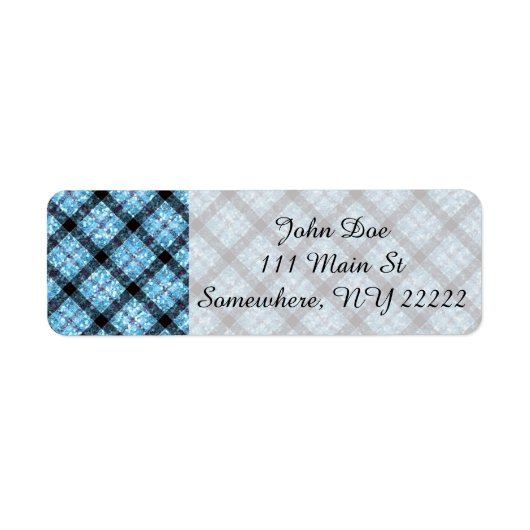 Glitzer Effekt Blue Tartan Kariert (Vorne)