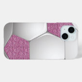 Glitzer-Effekt des Ball Pink-Fußballs Case-Mate iPhone Hülle (Rückseite (Horizontal))