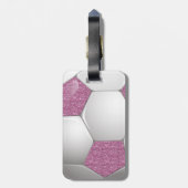 Glitzer-Effekt des Ball Pink-Fußballs Gepäckanhänger (Rückseite vertikal)