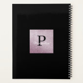 Glitzer-Effekt Moderne Monogramm-Skripte Personali Planer (Rückseite)