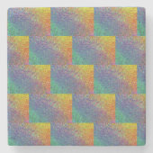 Glitzer-Effekt Regenbogen Steinuntersetzer (Vorderseite)