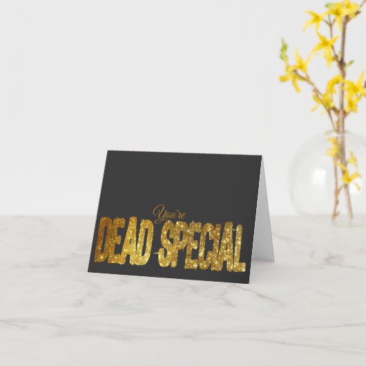 Glitzer-Effektkarte "Sie sind tot" Karte (Gelbe Blume)