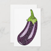 Glitzer Eggplant Dankeskarte (Vorne/Hinten)