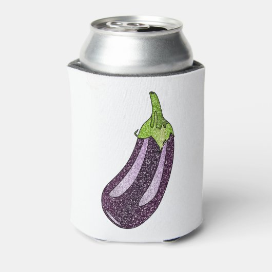 Glitzer Eggplant Dosenkühler (Kanne Rückseite)