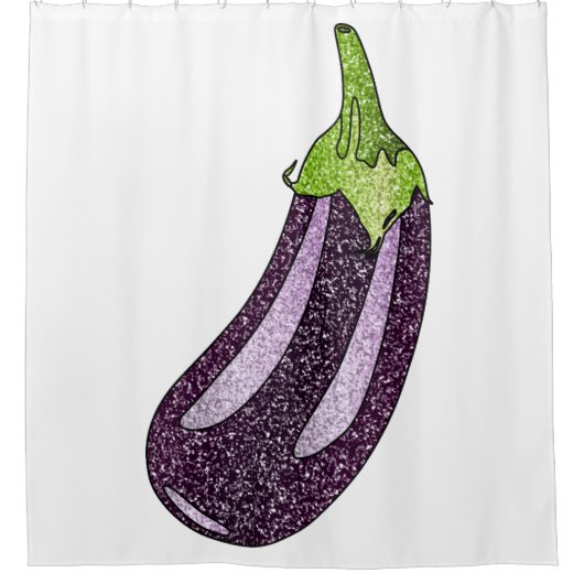 Glitzer Eggplant Duschvorhang (Vorderseite)