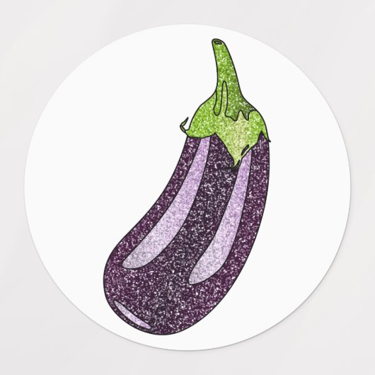 Glitzer Eggplant Etiketten (Design 1)