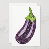 Glitzer Eggplant Feiertagskarte (Vorne/Hinten)