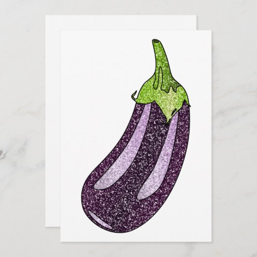 Glitzer Eggplant Feiertagskarte (Vorne/Hinten)