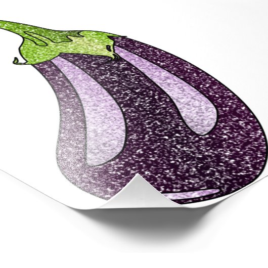 Glitzer Eggplant Fotodruck (Ecke)
