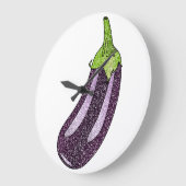 Glitzer Eggplant Große Wanduhr (Winkel)