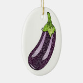 Glitzer Eggplant Keramik Ornament (Rechts)