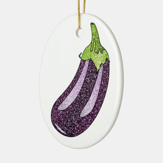Glitzer Eggplant Keramik Ornament (Links)