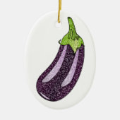 Glitzer Eggplant Keramik Ornament (Vorne)