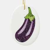 Glitzer Eggplant Keramik Ornament (Hinten)
