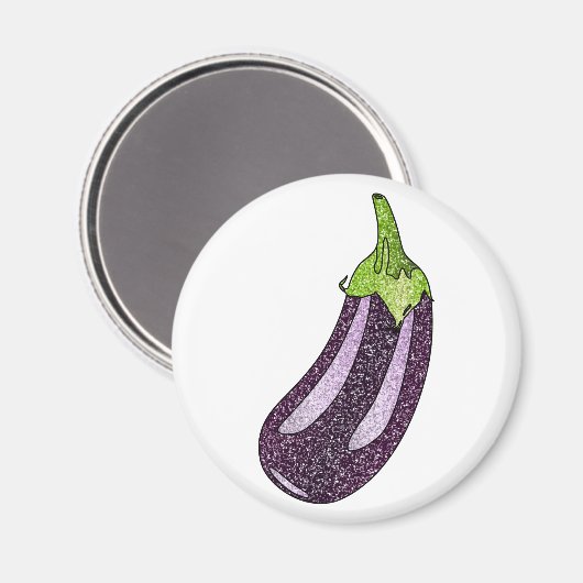 Glitzer Eggplant Magnet (Vorderseite/Rückseite)