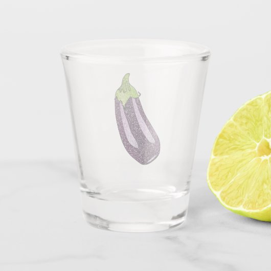 Glitzer Eggplant Schnapsglas (Rückseite)