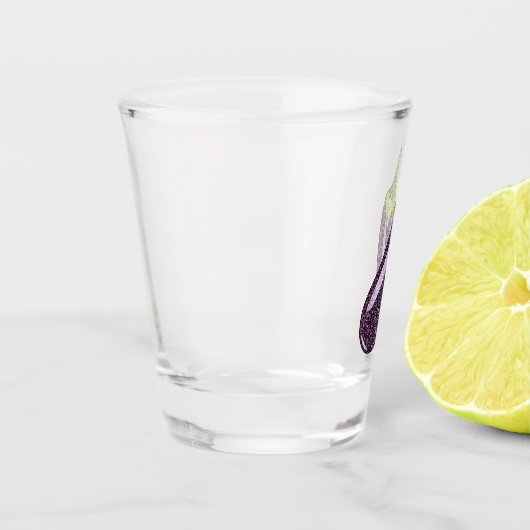 Glitzer Eggplant Schnapsglas (Links)