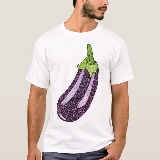 Glitzer Eggplant T-Shirt (Vorderseite)