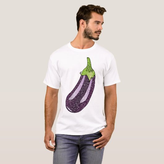 Glitzer Eggplant T-Shirt (Vorne ganz)