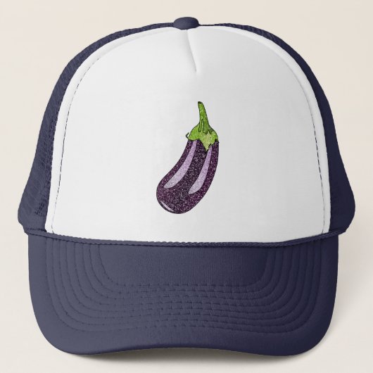 Glitzer Eggplant Truckerkappe (Vorderseite)