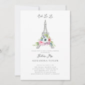 Glitzer Eiffel Paris Rustic Bouquet Brautparty Einladung (Vorderseite)