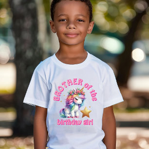 Glitzer Einhorn magische Mädchen Geburtstag Bruder T-Shirt