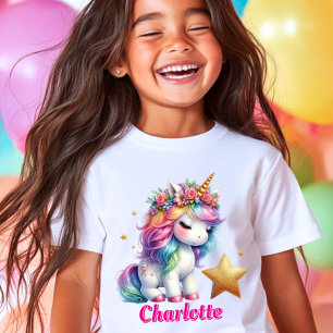 Glitzer Einhorn magischer Stern Kinder T-Shirt