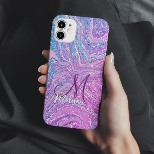 Glitzer Einhorn Regenbogen Mädchen Marmor Kunst  Case-Mate iPhone 14 Hülle