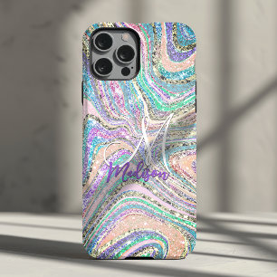 Glitzer Einhorn Regenbogen Rosa Mint Marmor Kunst Case-Mate iPhone Hülle
