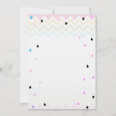 Glitzer Einhorn, Regenbogenstars Einladung zum Geb (Rückseite)