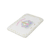 Glitzer Einhorn Rosa & Gold Rainbow Girl Badematte (Schrägansicht)