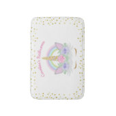Glitzer Einhorn Rosa & Gold Rainbow Girl Badematte (Vorderseite Vertikal)