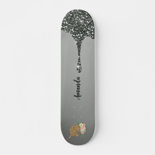 Glitzer-Einhorn Skateboard (Vorne)