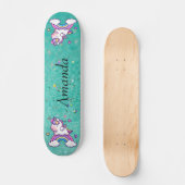 Glitzer Einhorn Skateboard (Vorderseite)