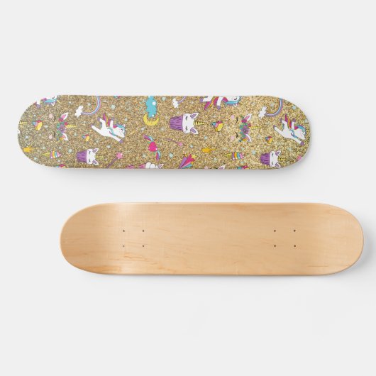 Glitzer Einhorn Skateboard (Horizontal)