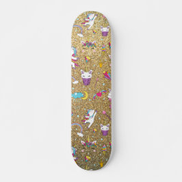 Glitzer Einhorn Skateboard
