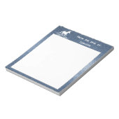 Glitzer Einhorn und Sterne | Blue Notepad Notizblock (Rotiert)