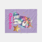 Glitzer Einhorn Zauberstar Lavendel Fleecedecke (Vorderseite (Horizontal))